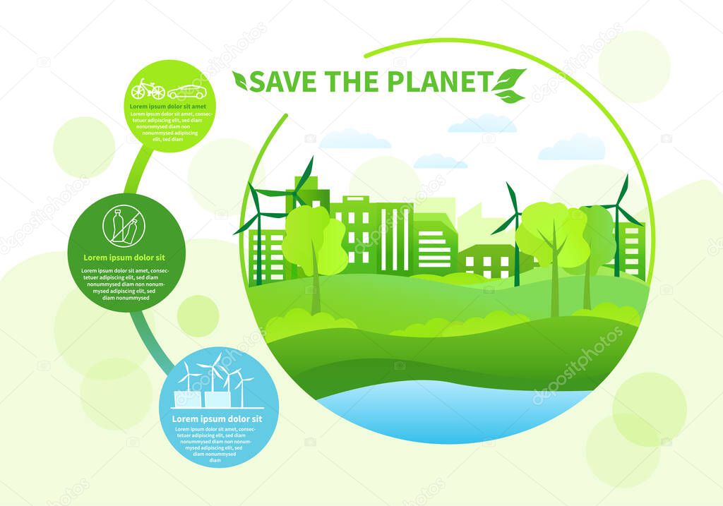 Save the Planet concept with Green Energy