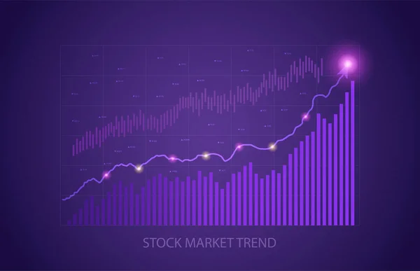 A növekvő tőzsdei tendencia grafikonon — Stock Vector