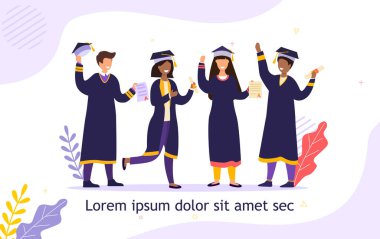 Bir grup farklı arkadaş birlikte mezun oluyor.