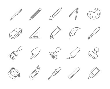 Büyük çizim ve resim simgeleri kümesi