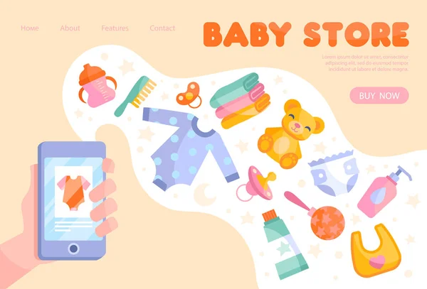 Online baby store inventory concept — Stock Vector