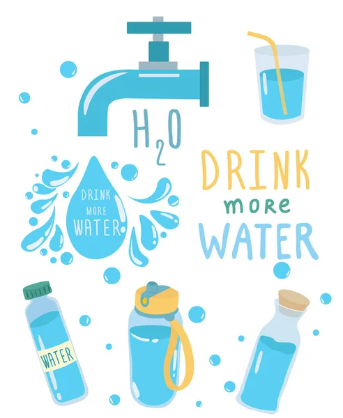 Drink More water for good health concept — Stock Vector