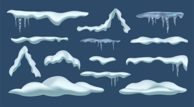 Çeşitli şekillerde kar birikintileri vardır.