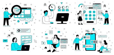 Bir dizi bilgisayar programlama sahnesi