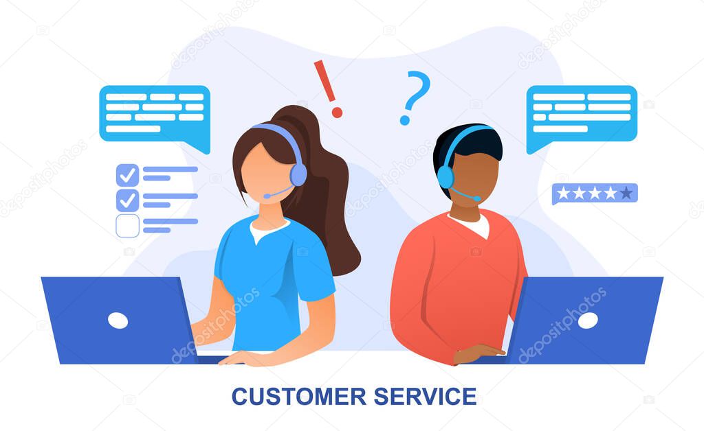 Customer Service concept with online personnel