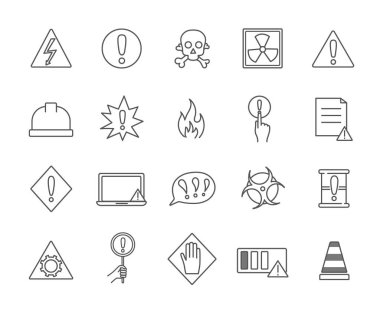 Büyük siyah beyaz uyarı simgeleri kümesi
