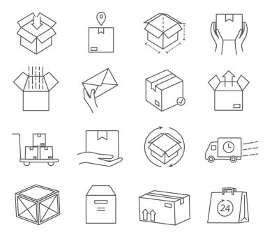 Büyük siyah beyaz postane simgeleri.