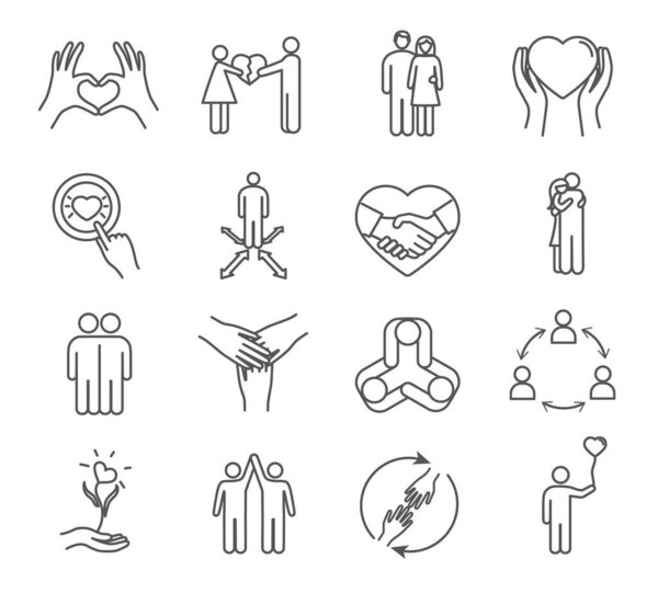 Set of friendship and love icons