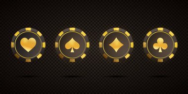 Poker çipleri siyah arkaplanda izole edildi