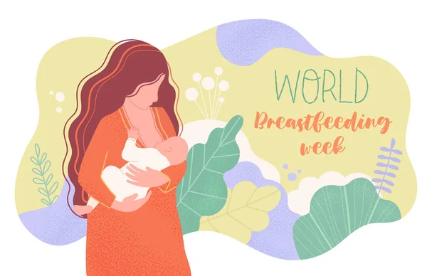 Poster design for World Breastfeeding Week — Stock Vector