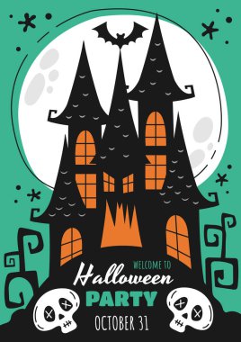 Bir parti için Cadılar Bayramı posteri