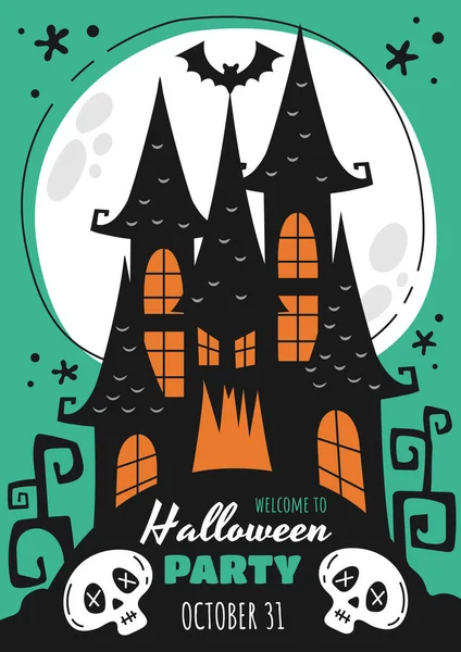 Halloween poster for a party celebration — Stock Vector