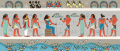 Картина, постер, плакат, фотообои "colorful frieze depicting ancient egyptians", артикул 397762242