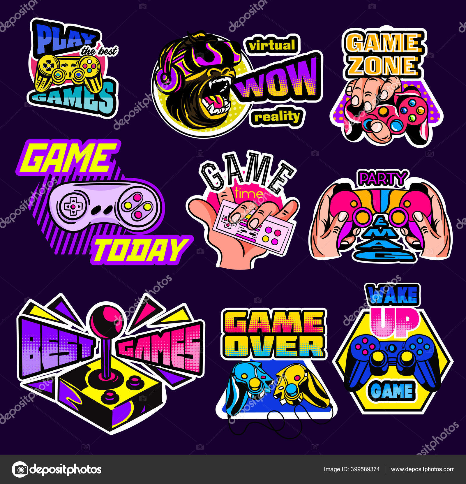 Classic Arcade Video Game Logos of the 90's - Logo Design