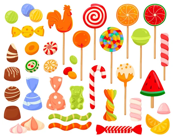 Large set of colorful candy and sweets icons Stock Illustration