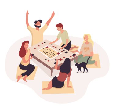 Oyun oynayan bir grup genç arkadaş