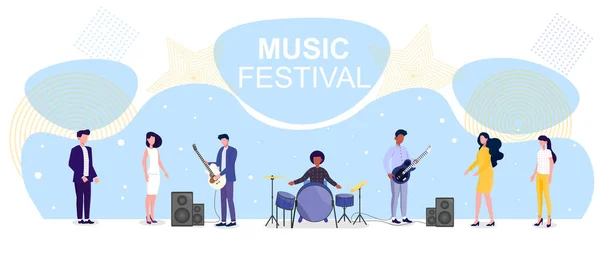 Vector illustration of music festival — Stock Vector