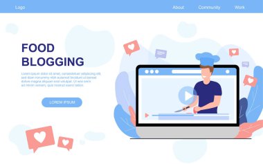 Gıda blogunun vektör illüstrasyon kavramı