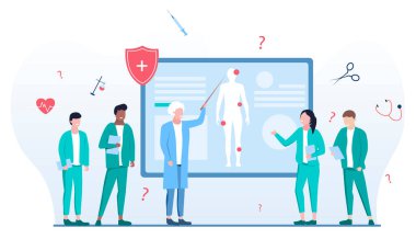 Tıp fakültesinde ders vermenin vektör çizimi