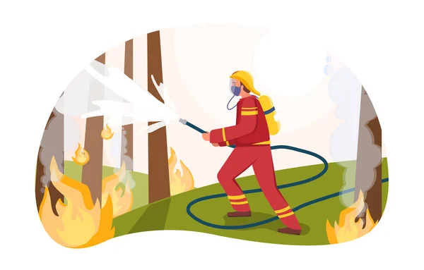 Концепция векторной иллюстрации пожарной защиты — стоковый вектор