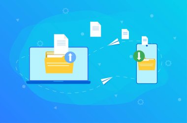 Dosya aktarımının vektör illüstrasyon kavramı