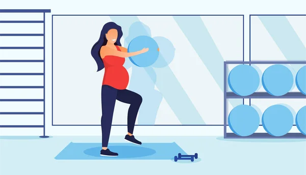 Fitness per il concetto di donna incinta — Vettoriale Stock