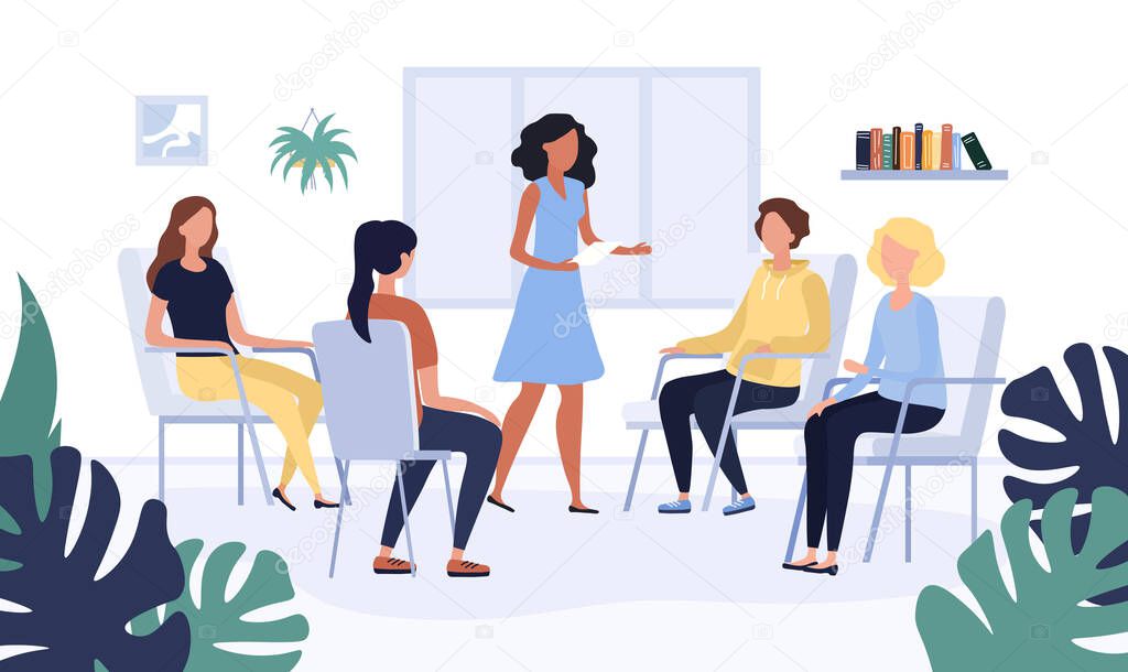 Group therapy concept with group of women