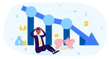 Dibe vurmuş grafiği olan mali kriz kavramı