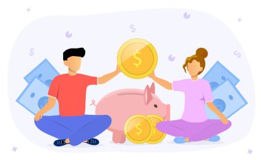 Aile bütçesi kavramı. Finans yapan çift.