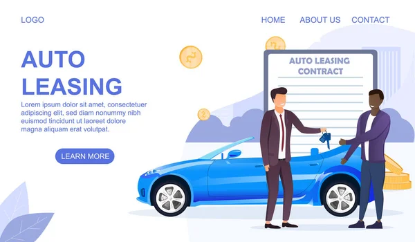 Πρότυπο ιστοσελίδας για auto leasing — Διανυσματικό Αρχείο