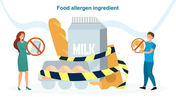 Koncept alergenu na složky potravin — Stockový vektor