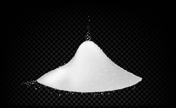 Pile of white salt with falling grains — Stock Vector