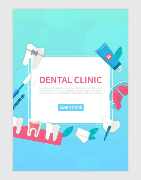 Banner oder Webseiten-Vorlage für Zahnkliniken — Stockvektor