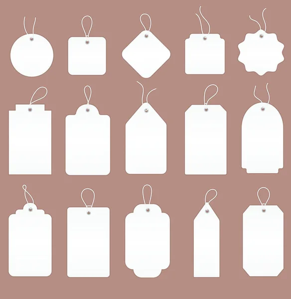 Grand ensemble d'étiquettes blanches vierges ou d'étiquettes — Image vectorielle