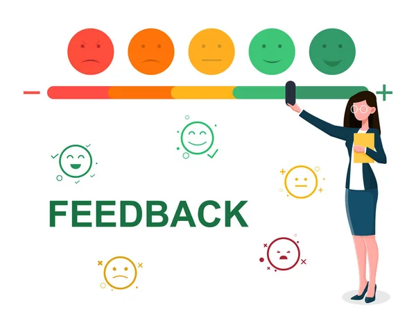 Concetto di feedback e valutazione della clientela. — Vettoriale Stock