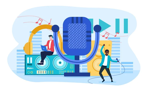 Sound and music recording concept — Stock Vector