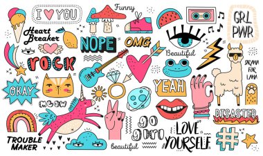 Çeşitli konulardaki çok geniş karalama simgeleri