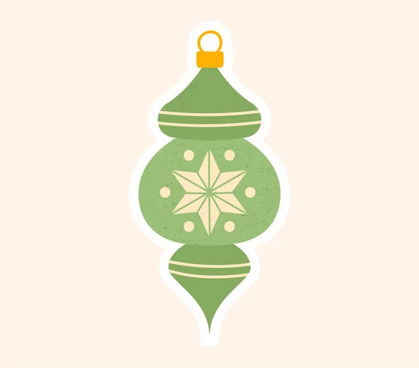 Ornement décoratif vert sapin de Noël — Image vectorielle