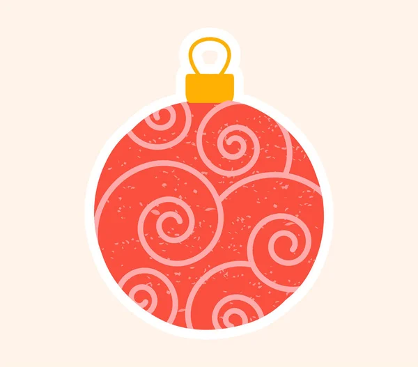 Luminoso albero di Natale decorato rosso bauble o palla — Vettoriale Stock