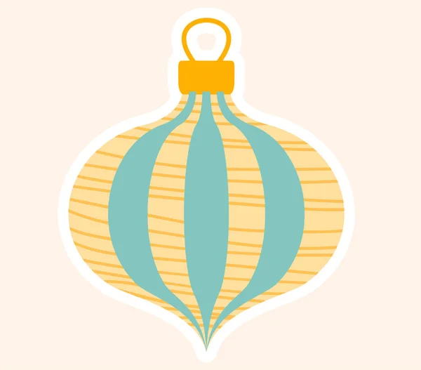 Décoration festive d'arbre de Noël bleu et or — Image vectorielle