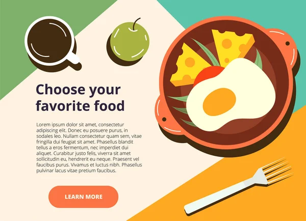 Elige tu plantilla web de comida favorita — Vector de stock