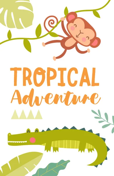 Tropické dobrodružství cestování plakát design — Stockový vektor