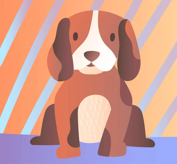 Social Media Publicación de un lindo perrito marrón — Archivo Imágenes Vectoriales