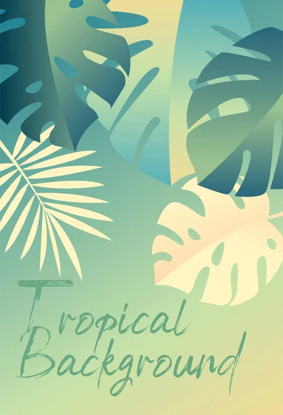 Design de capa modelo de folhas tropicais — Vetor de Stock