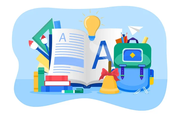 Learning and education concept with alphabet — Stock Vector