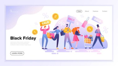 Black Friday shopping and sale concept clipart