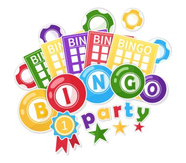 Toplu bingo kavramı, sayı etiketleri ve kartlar