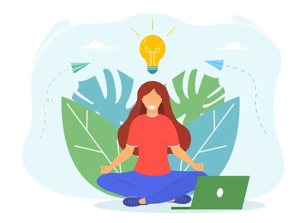 Concepto de flujo de trabajo de meditación — Archivo Imágenes Vectoriales