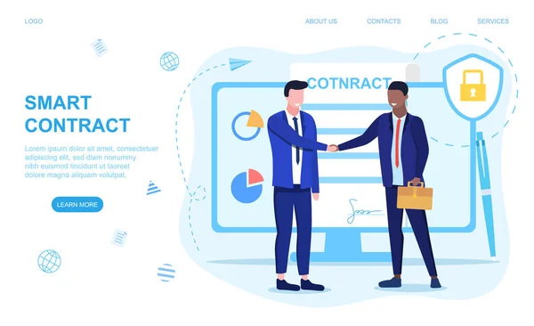 Concept de contrat intelligent — Image vectorielle