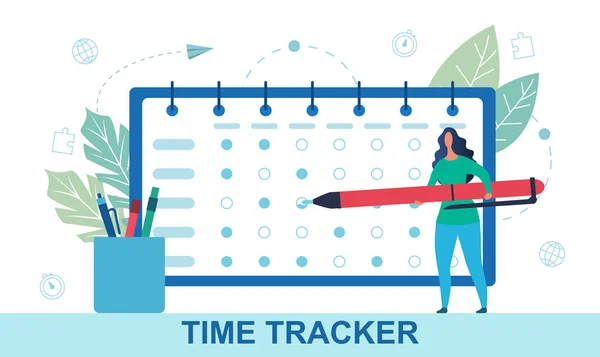 Tracciamento del tempo e concetto di gestione del tempo. — Vettoriale Stock
